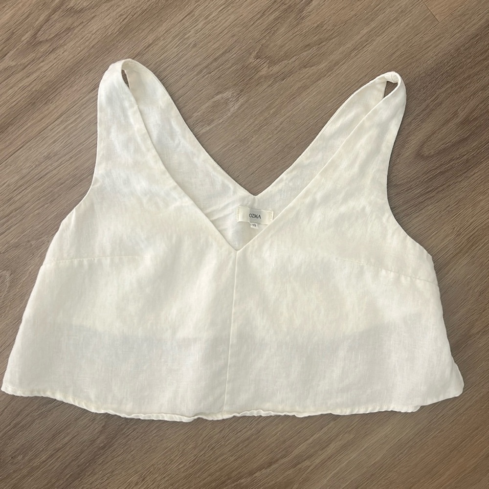 OZMA cropped linen tank size xs